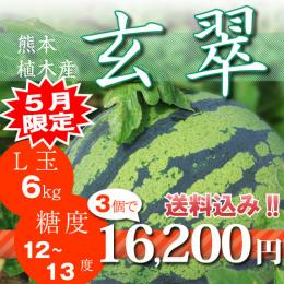 【玄翠】伊藤家のスイカ3個セット【糖度12～13】